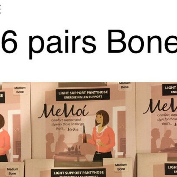 6 Pairs MeMoi Light Support Energizing Leg Support Pantyhose MS 601 M or Tall - Picture 2 of 5